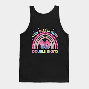 This Girl Is Now 10 Double Digits Tie Dye 10th birthday Tank Top